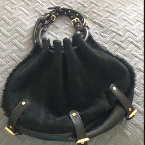 Ugg Black Suede Hand bag | Black Leather bottom